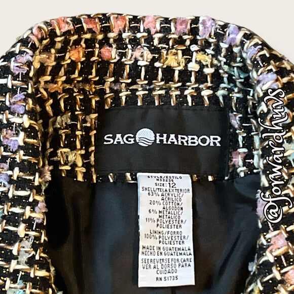 Sag Harbor Full Zip – Size 12 – Rainbow Metallic Blend – Shoulder Pads - Picture 8 of 9
